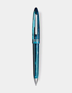 Rich Black resin ballpoint pen with palladium trim - Bora Bora