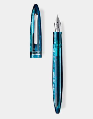 Pearl Mist resin fountain pen with palladium trim