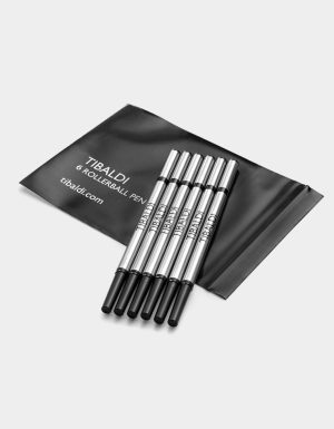Pack of 6 rollerball pen refills - 6 black