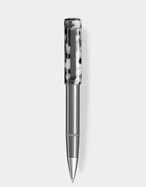 raw denim resin ballpoint pen with rubber clip - Stonewash Grey
