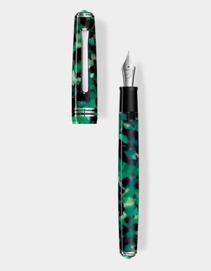 Emerald Green resin fountain pen with palladium trim