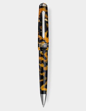 Amber Yellow resin ballpoint pen with palladium trim - Amber Yellow