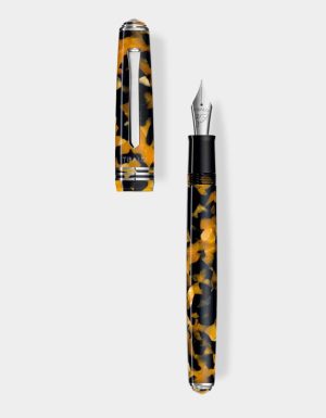Amber Yellow resin fountain pen with palladium trim