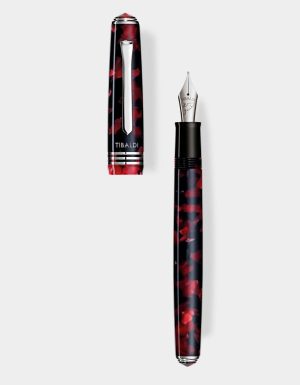 Ruby Red resin fountain pen with palladium trim